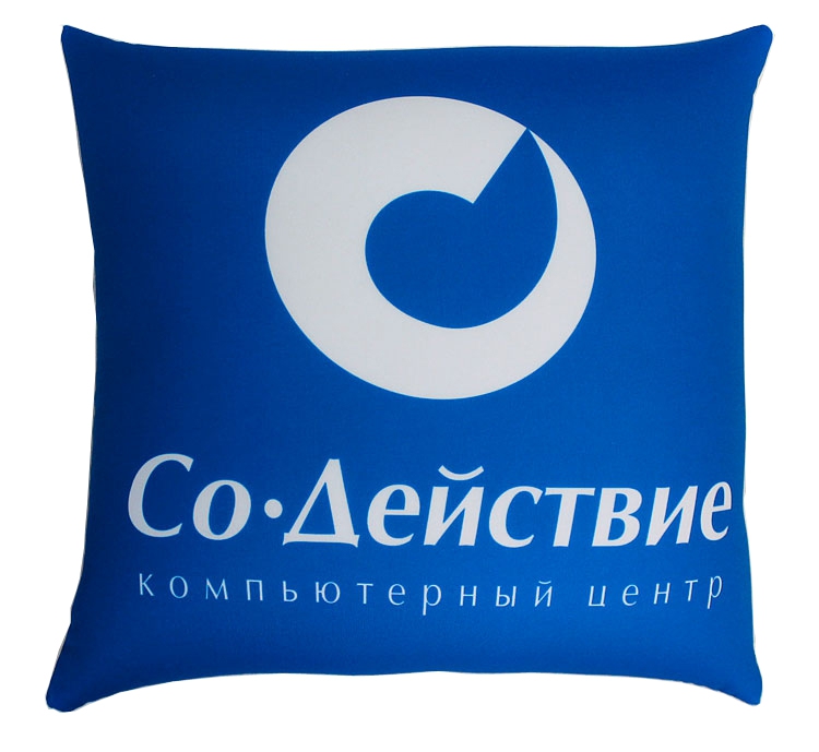 печать логотипа на подушке